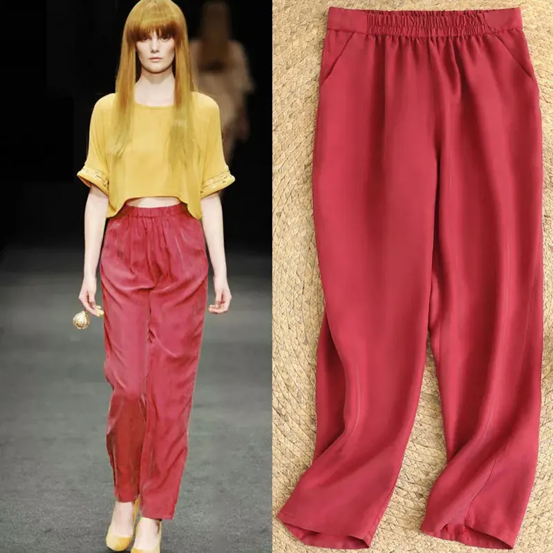 

Wide Leg Pants Women Silky Draped 2021 Summer New Style Korean Fashion Gloss High Waist Thin Loose Loose Cropped Trousers