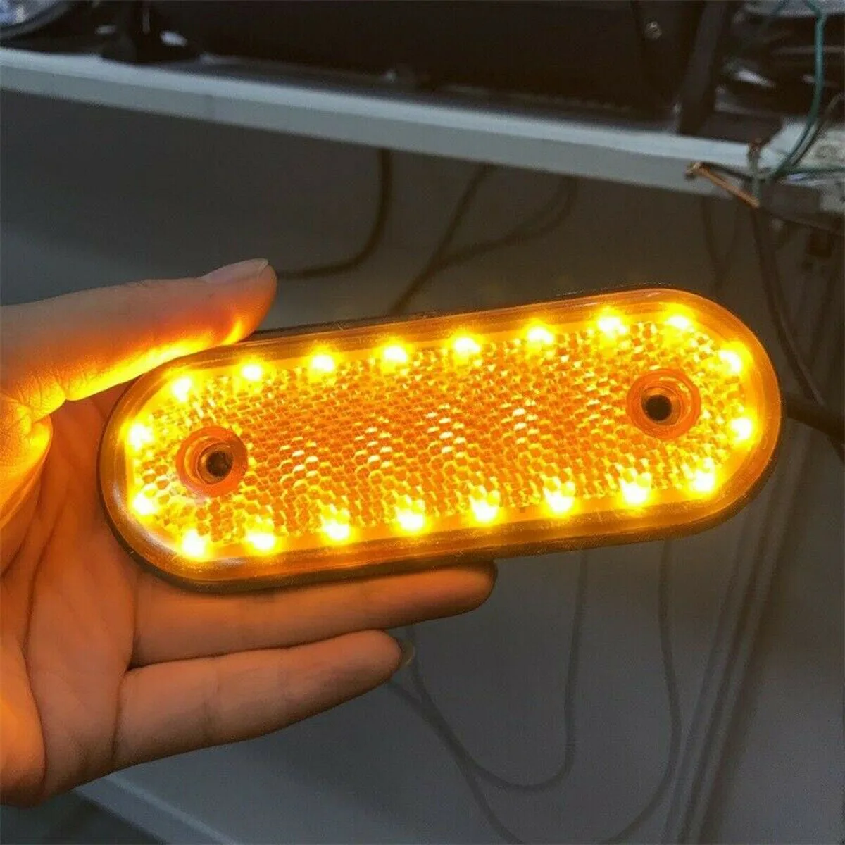 

10X Amber 20LED Side Marker Indicator Light Lamp Caravan Truck Trailer Lorry 24V Side Marker Lights