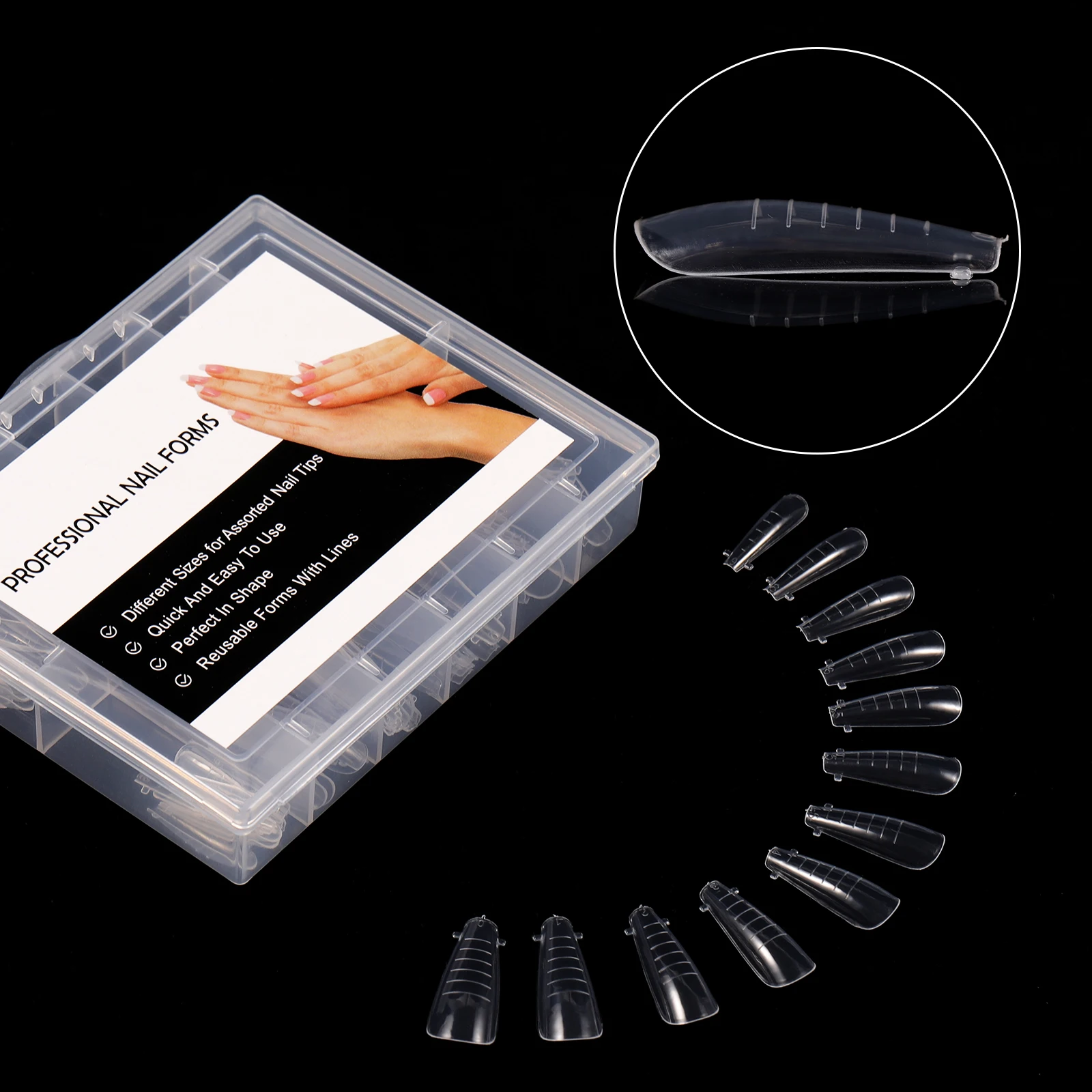 BNG 120Pcs Set Soft Dual Nail Forms French False Tips System Extension UV Poly GEL Acrylic Decoration Art Mold Form Clips | Красота и