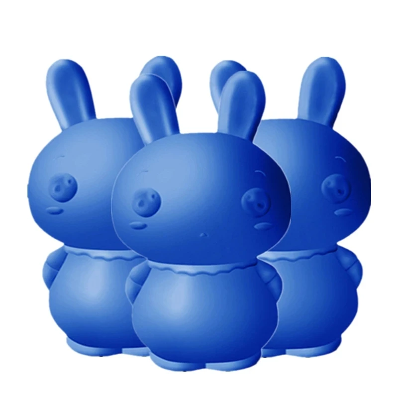 Автоматический уборщик унитаза с милым голубым Кроликом уборка синих пузырьков