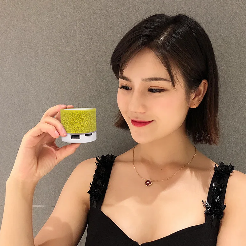 Мини Bluetooth динамик беспроводной колоннар громкий динамик светодиодный стерео сабвуфер TF карта USB Mp3 аудио музыкальный плеер