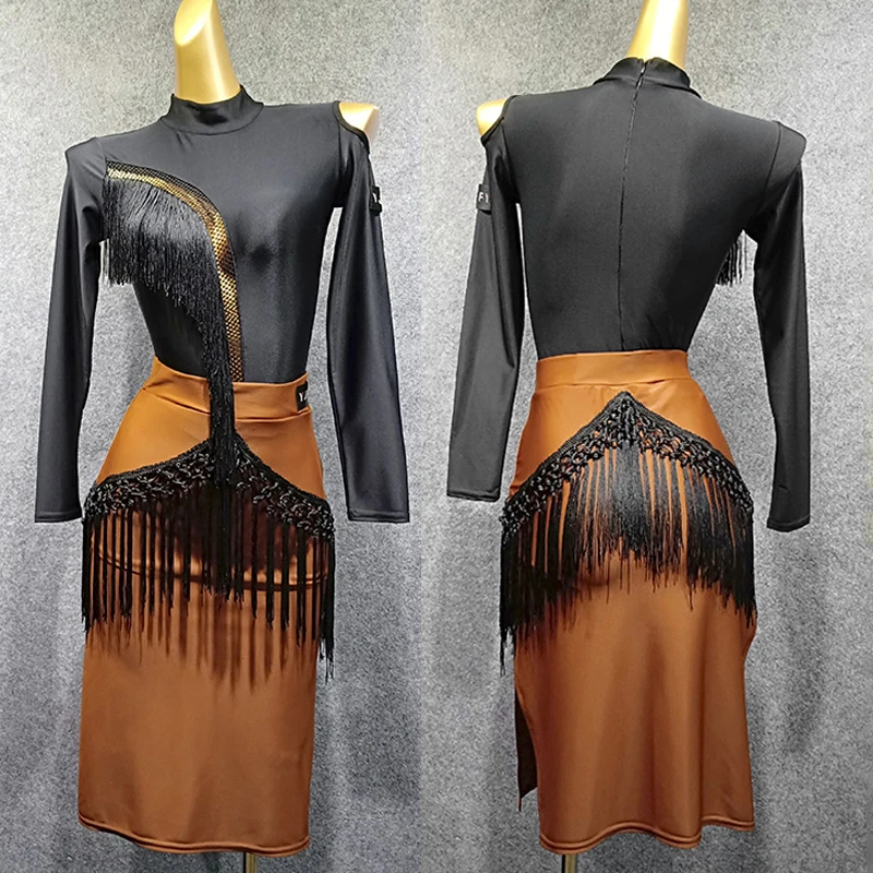 Платье для латиноамериканских танцев трико и юбка новинка 2019 стильное платье с