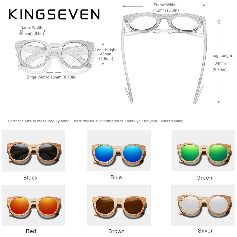 KINGSEVEN поляризованные линзы с зеркальным покрытием полная оправа из натурального