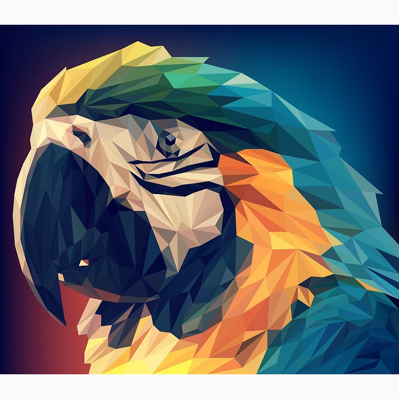 Квадратный/круглый алмаз 5D DIY Алмаз векторный попугай 3D вышивка крестиком