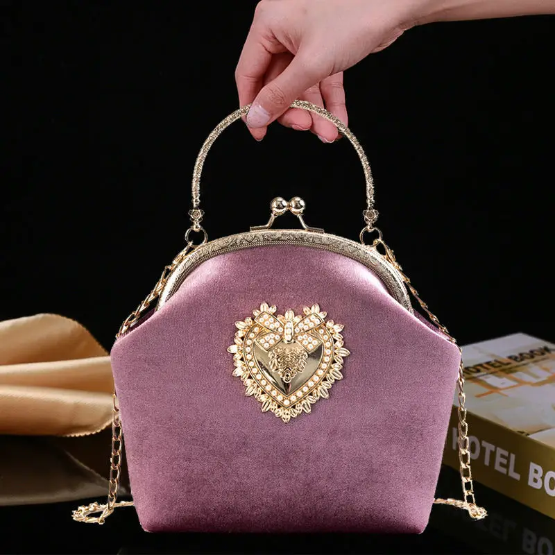 

Маленькая женская сумочка в стиле ретро, новинка 2020, сумка через плечо в китайском стиле, портативная бархатная сумка Чонсам с зажимом