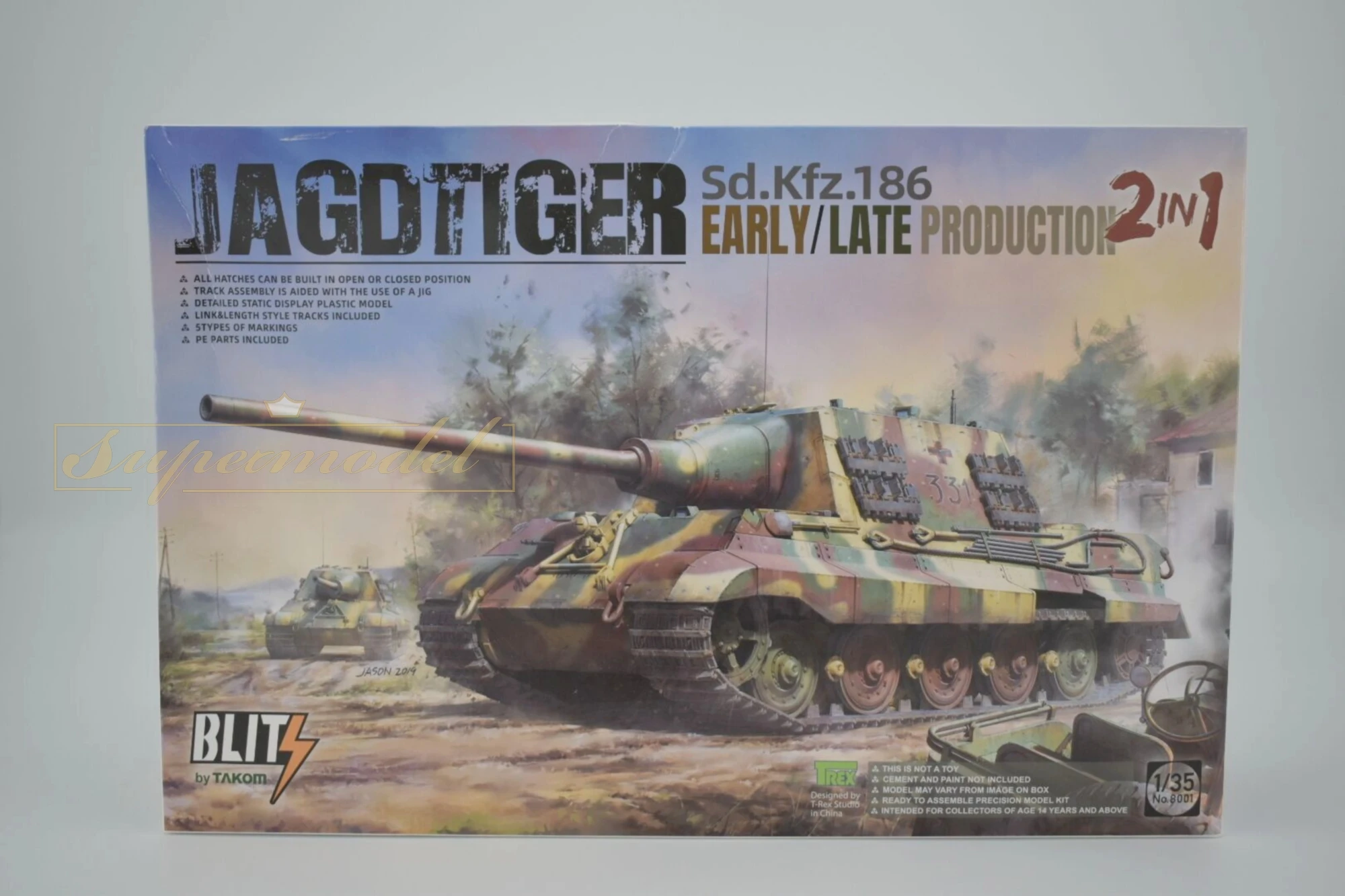 TAKOM 8001 1/35 масштаб JAGDTIGER Sd.Kfz.186 раннее/позднее производство 2 в 1 2019 новый модельный