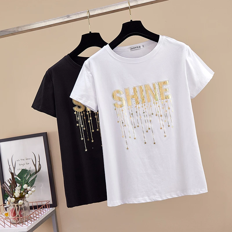 

Short-sleeve t-shirts Female Loose Summer new fashion women's clothing letter printing half-sleeve Comfortable Round neck tops