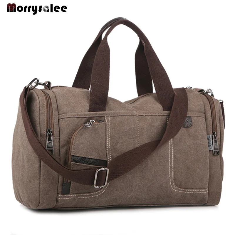 Мужская сумка на плечо винтажная однотонная Холщовая Сумка модные повседневные