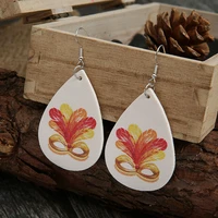 2021 new european and american personality drop carnival ball feather mask leather earrings simple gift wholesale