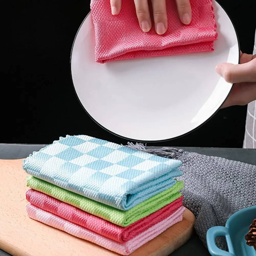 

1 Set Wiping Rag Easy to Clean Excellent Absorption Microfiber Fish-scale Not Easy Shed Cleaning Towel for Home Cleaning Cloth