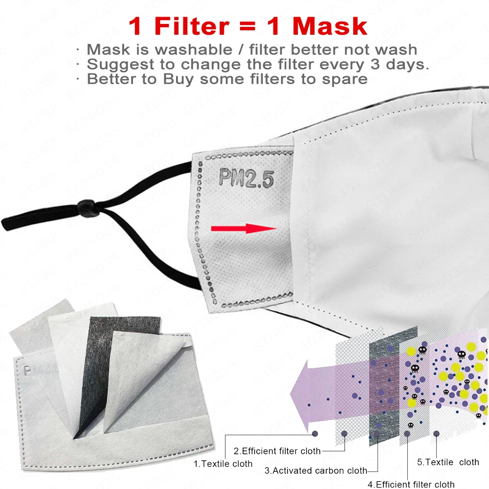 

Dropshipping 2pcs Boy Girl Kid Cute Cartoon Dinosaur Face Mask with Filters Aduts Women Baby Children Mouth Mascaras Con Filtro