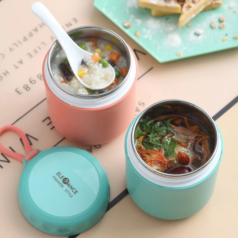 430ML Portable Single wall Stainless Steel Containers Food Thermos for Kids Lunch Box Soup Leakproof Lunchbox | Дом и сад