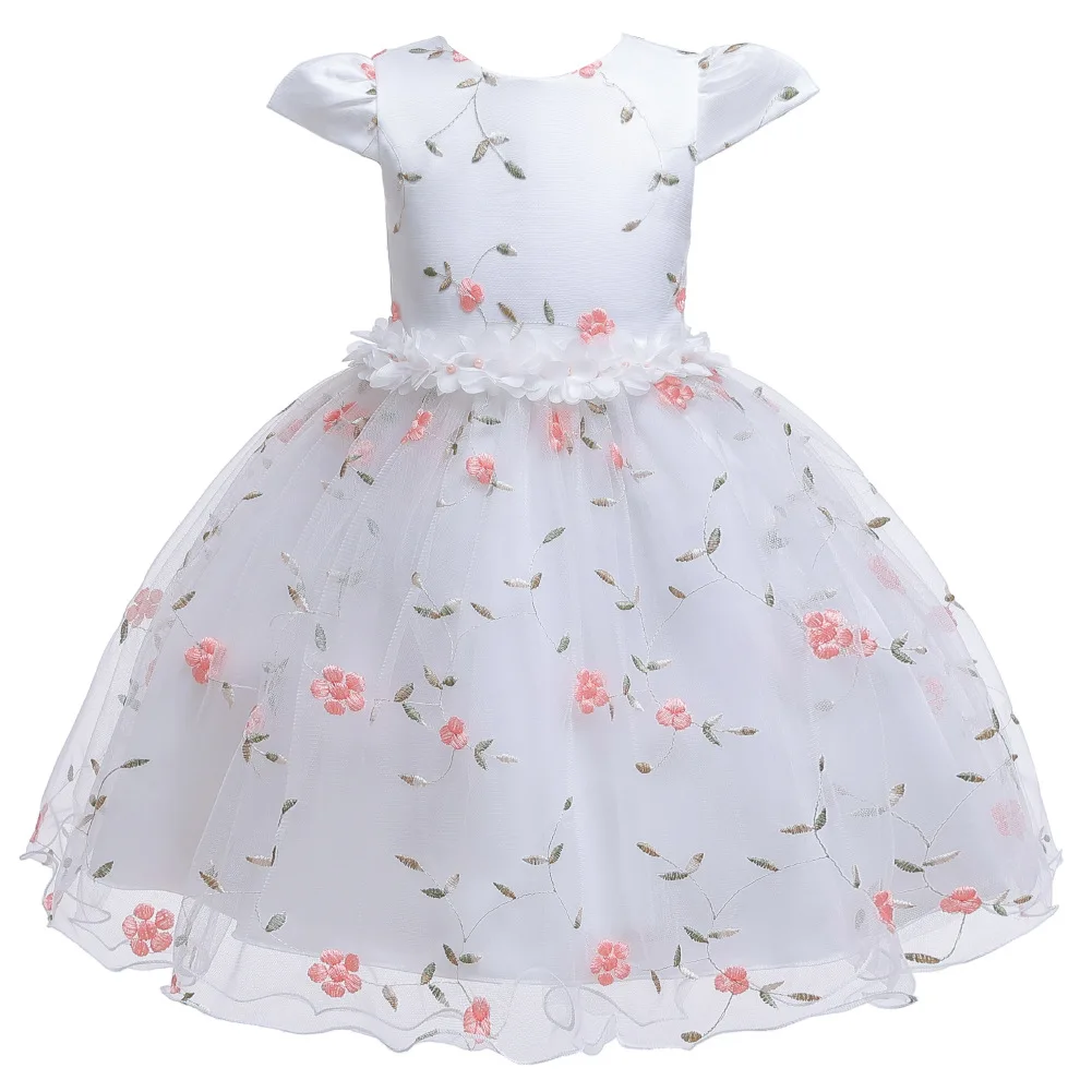 Baby Girls Dress 2019 New Flower Wedding Birthday Evening Party Children's Wear Lace Embroidery Princess | Детская одежда и