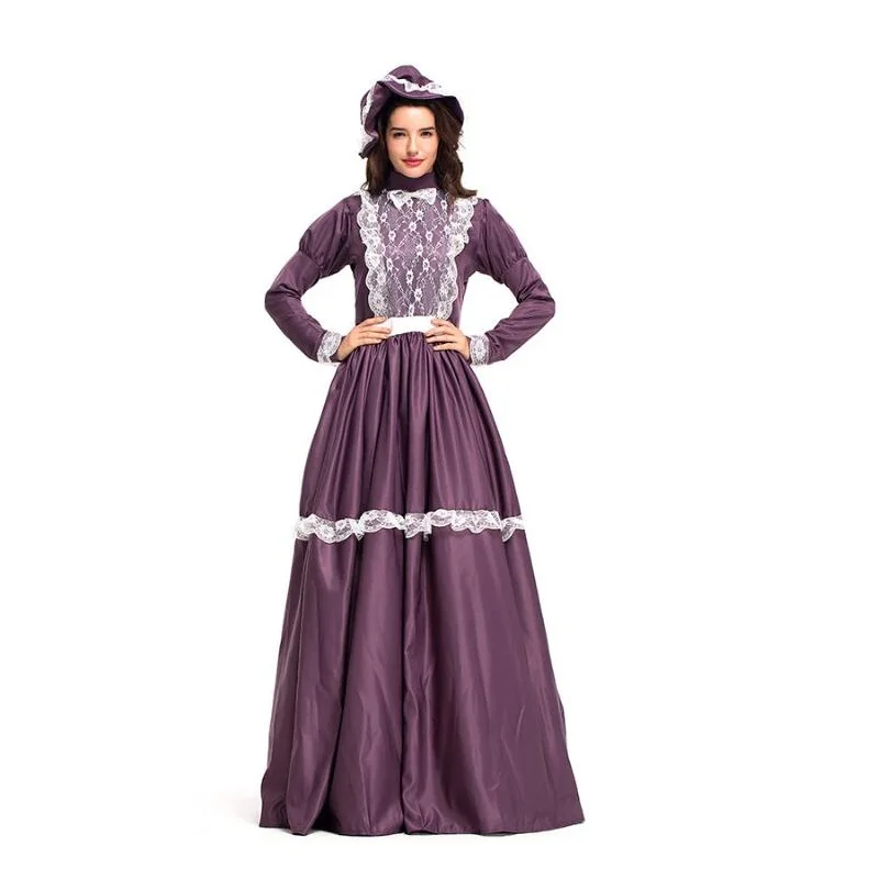 Женский длинный костюм средневековой принцессы для косплея королевы