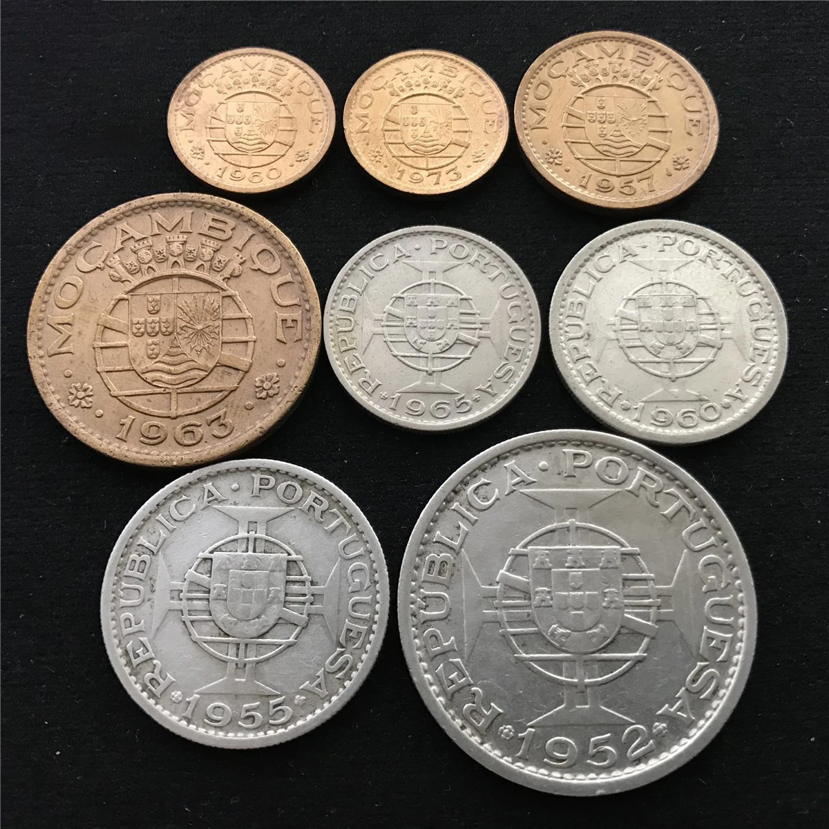 Набор из 8 предметов португальские Мозамбикские монеты 1952-1973 Edition Africa 100%