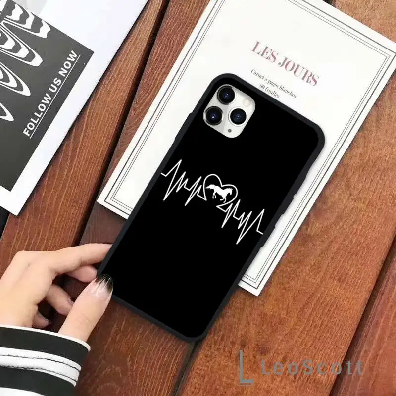 

Horse Pony Horse Heartbeat Phone Case for iPhone 11 12 pro XS MAX 8 7 6 6S Plus X 5S SE 2020 XR Soft silicone
