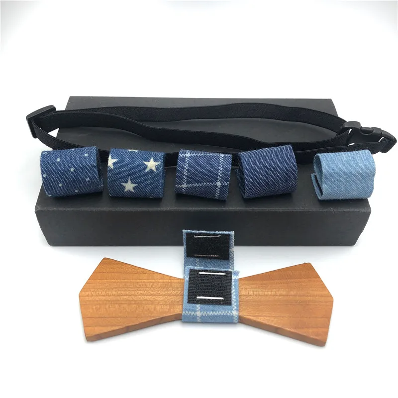 Hollow Wood Bow ties Bowtie with handkerchief Cufflinks For Men New Design Christmas gift set | Аксессуары для одежды