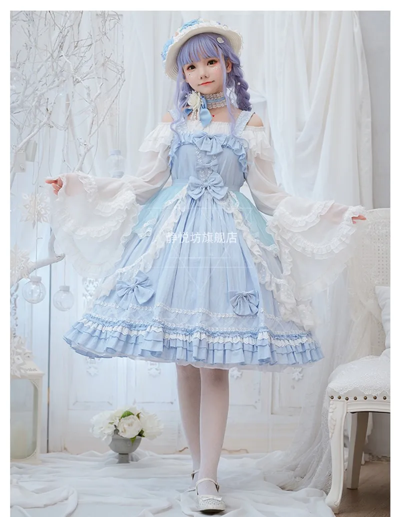 

Платье принцессы для чайвечерние вечеринки в стиле сладкой Лолиты, винтажное кружевное платье с оборкой и бантом, викторианское платье с за...