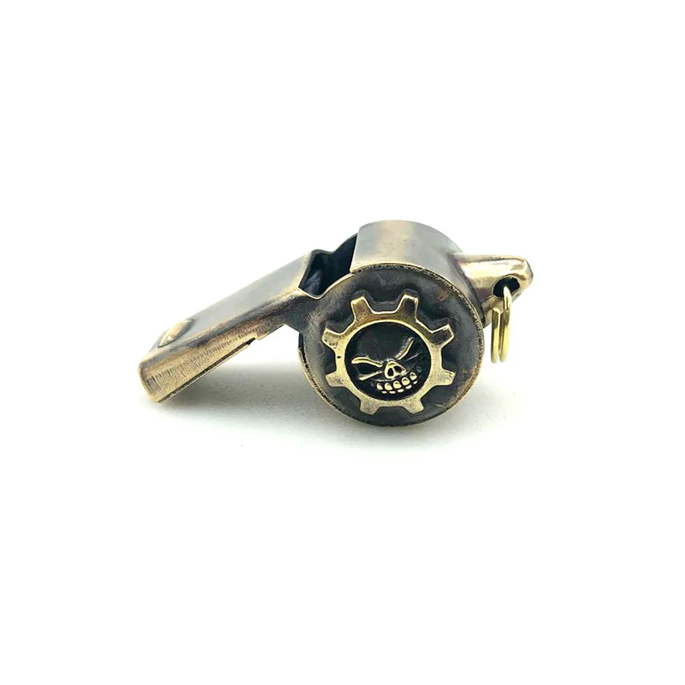 

Outdoors Tools EDC Brass Training Treble Wood Core Gift Pack Antique Brass Referee Whistle