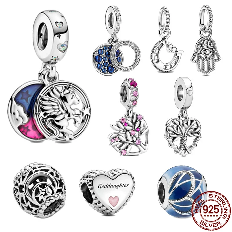 

2020New 925 Sterling Silver Unicorn Guardian Hand Charm Fit Original 3mm Bracelet Bangle For Women Birthday Fashion Jewelry Gift