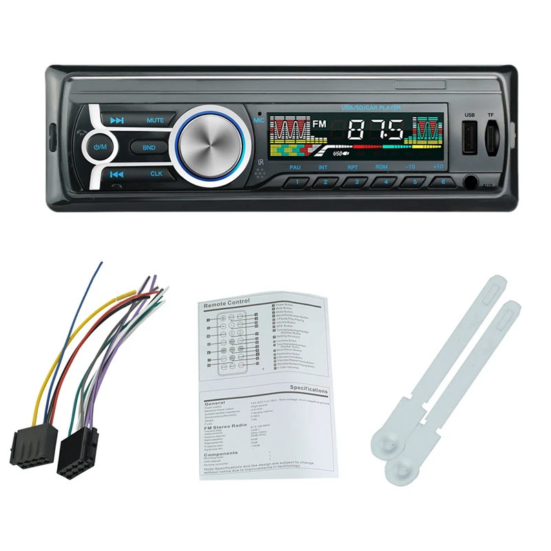 Автомобильный MP3 плеер 1 DIN USB быстрая зарядка Bluetooth свободные руки цифровой