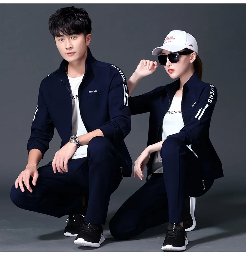 

KE Couple wear autumn wear new Korean fashion casual suit female spring autumn three-piece suit sports set women tracksuit men