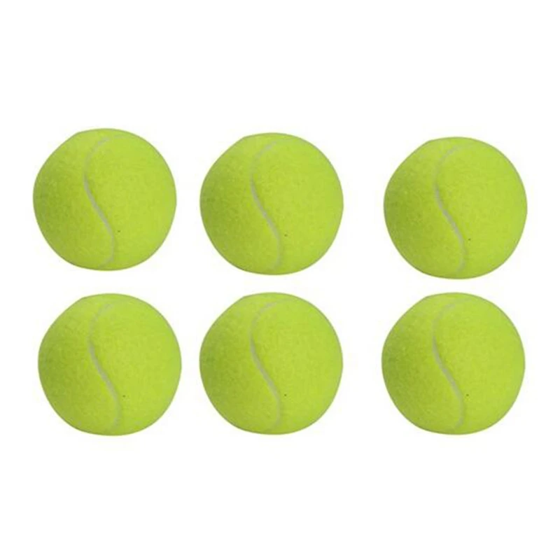 

6Pcs Pack Tennis Balls Wear-Resistant Elastic Training Balls 66mm Ladies Beginners Practice Tennis Ball