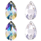 Стеклянные стразы AAAAA, прозрачные кристаллы AB в форме каплевидной формы K9, пришивные стразы из бутика, Пришивные декоративные камни для одежды F0141