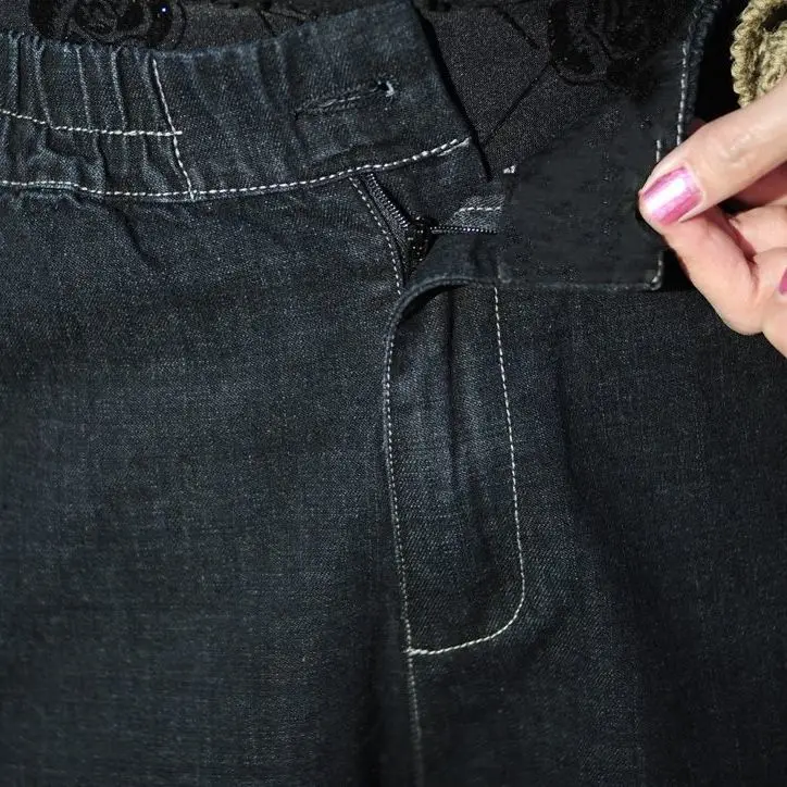 Spring Autumn Women's Vintage Wide-leg Jeans 2021 New Casual Flowers Embroidery Pants Cotton Denim Trousers Jean Femme