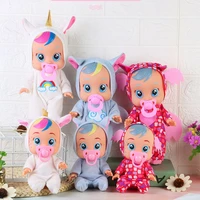 10 inch electric tearing dolls animal unicorn baby toy full silicone reborn baby doll drinking surprise bebe doll for kids gift