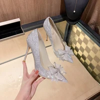 2021 newest cinderella shoes rhinestone high heels women pumps pointed toe woman crystal party wedding shoes zapatillas mujer