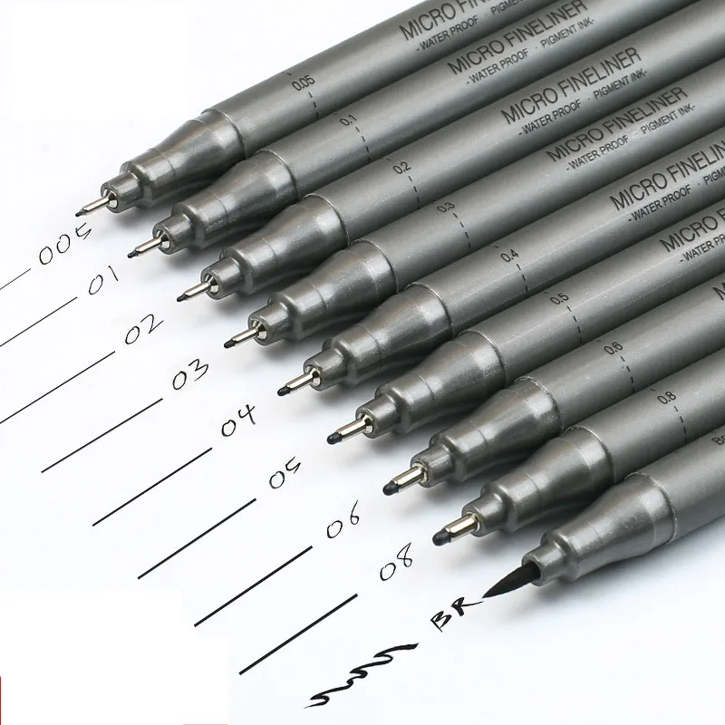 Микро игольчатая ручка тонкий лайнер ручки Ручная роспись пигментный