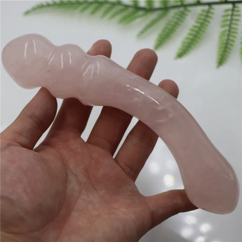 

18CM Natural Rose Quartz Crystal Massage Yoni Wand For Woman Health OR Gift
