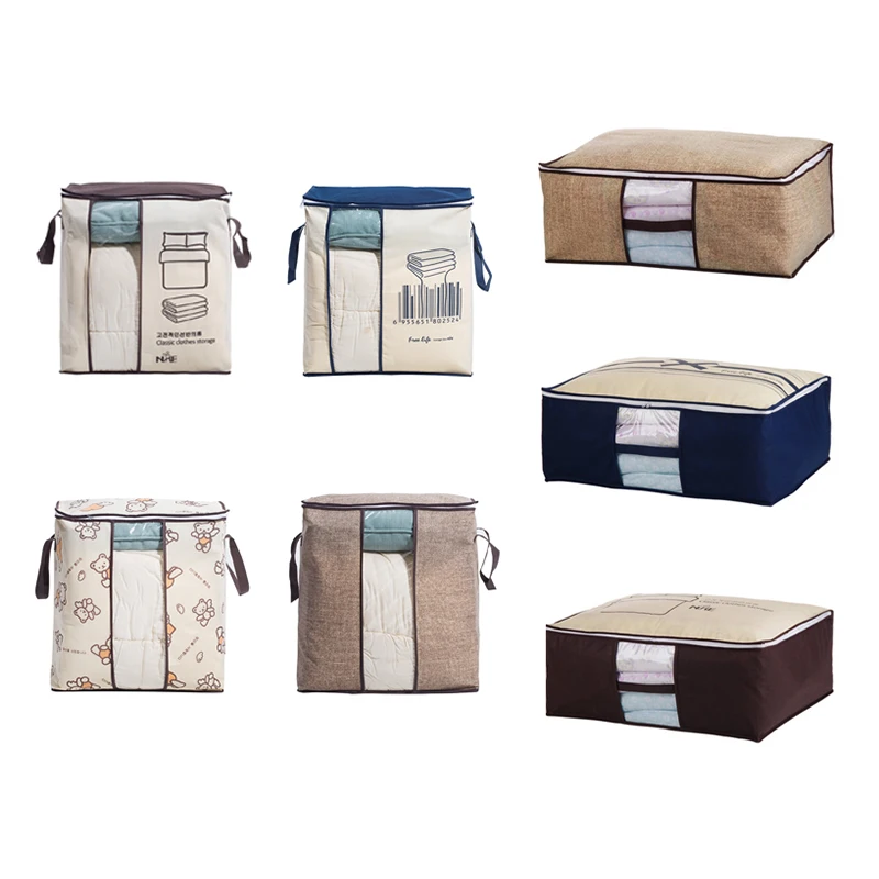 Non-Woven Family Save Space Organizador Bed Under Closet Storage Box Clothes Divider Organiser Quilt Bag Holder Organizer 64500 | Дом и сад