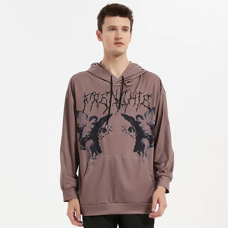 Толстовка мужская оверсайз на молнии свитшот с ангелом худи в стиле Харадзюку Y2K