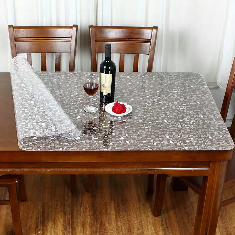 

1.5mm Waterproof Oil Transparent Tablecloth Soft Glass Cloth Table Mat Kitchen Dinning Desktop Cover Plus Thick PVC Table Cover