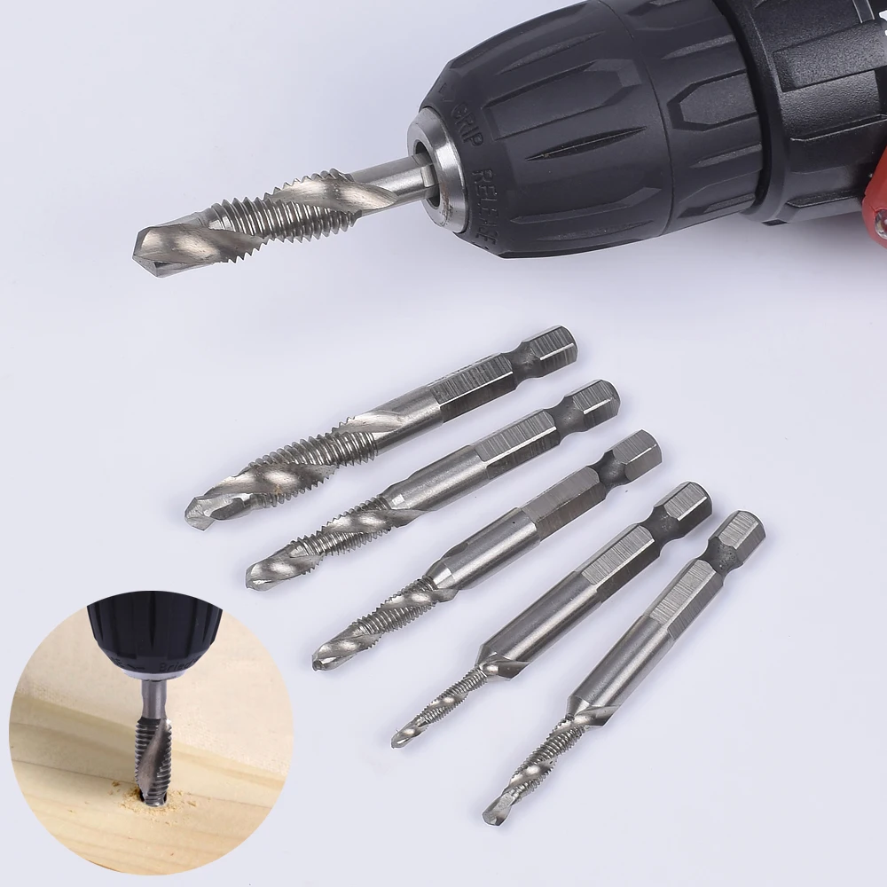 NEWACALOX 1/4 ''hex HSS высокая Скорость Сталь нить спираль винтовой M3 M4 M5 M6 M8 M10 метрики