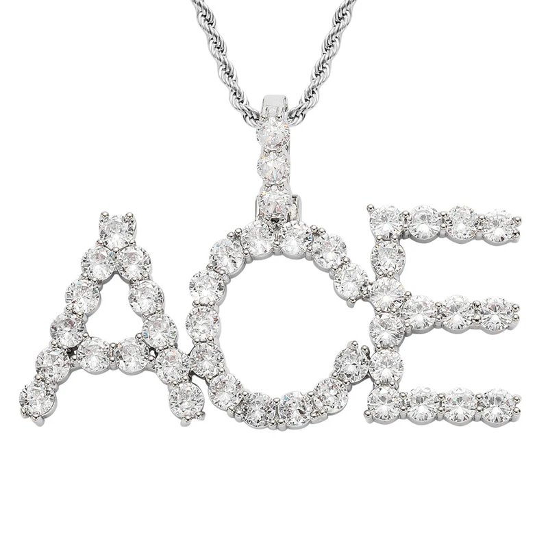 Недорогое ожерелье с именем персонализированное золотое Серебряное большое