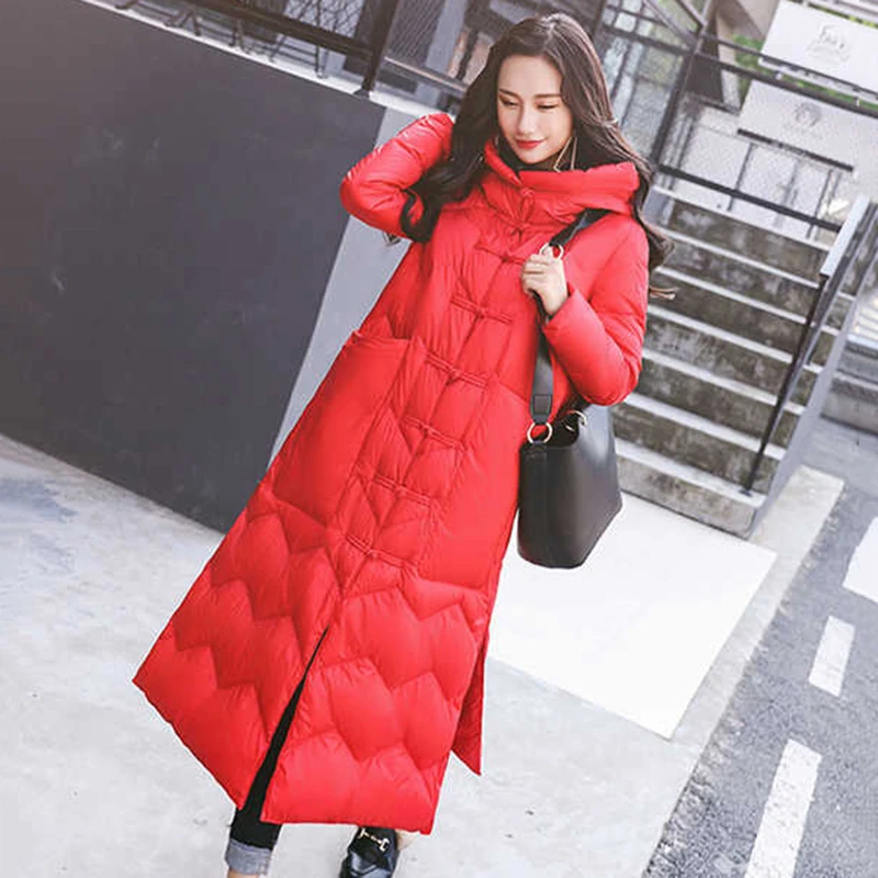 2019 женская зимняя куртка пальто хлопковое длинное теплое Свободное с капюшоном