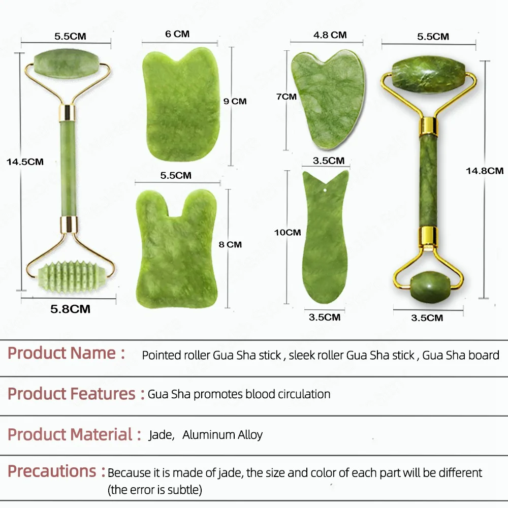 Натуральный нефритовый ролик для лица гуаша скребок уход за кожей масло шеи кожи