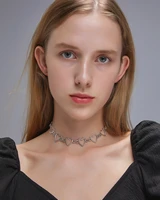 metal hollow connecting heart collar necklace for hip hop girls aesthetic neck chain jewelry party fashion accessories wholesale