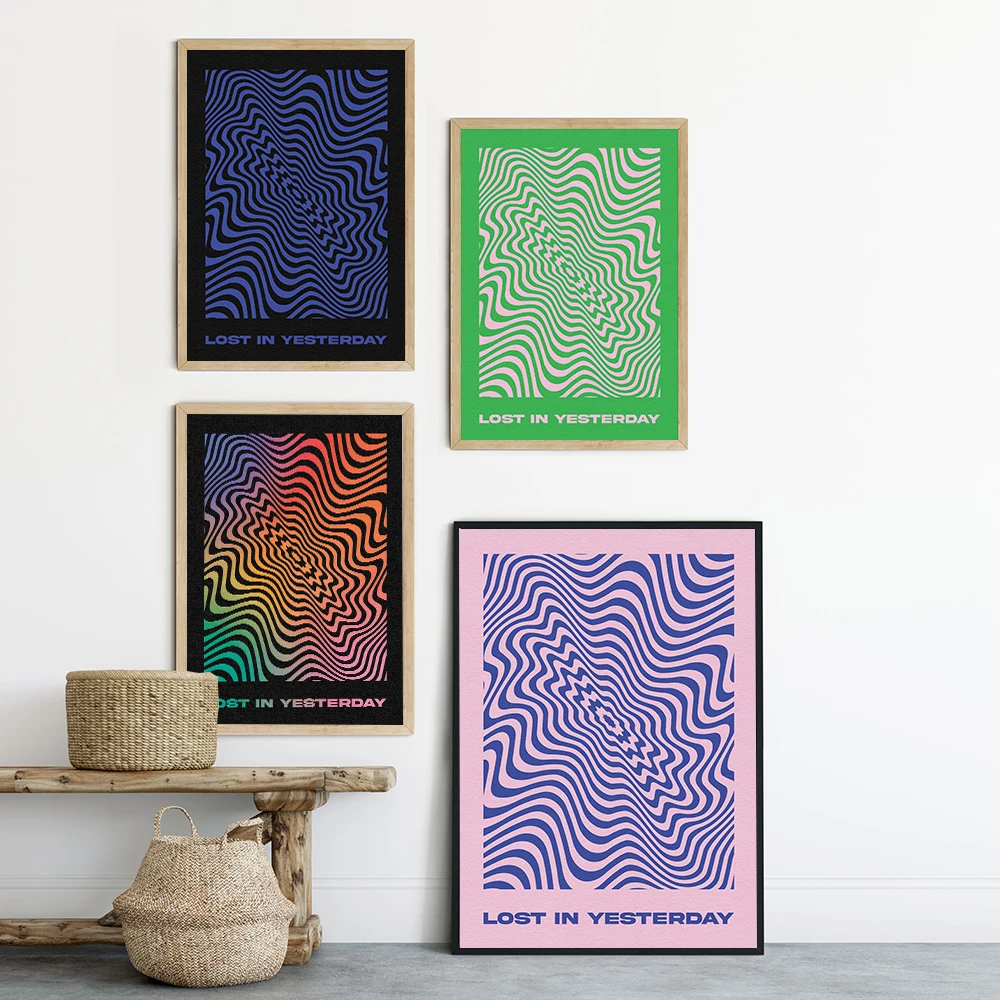 Tame Impala Inspired Print Poster Lost In Yesterday Lyrics Abstract Colourful Canvas Picture Rock Roll Music Rainbow Wall Decor | Дом и сад