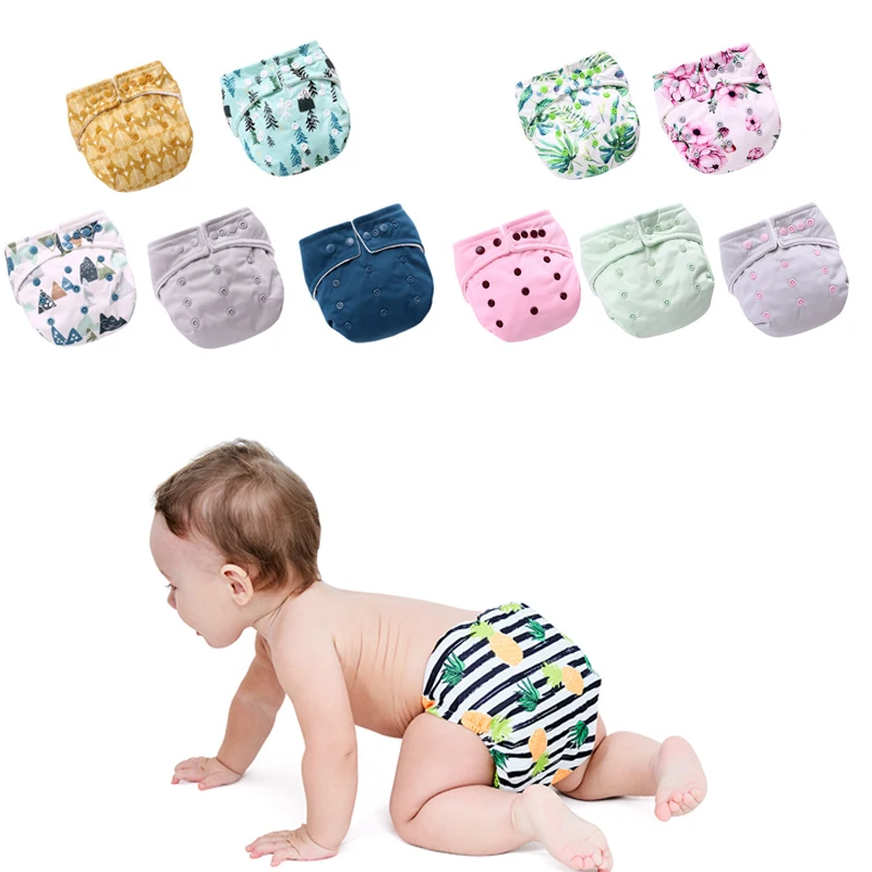 

5 Pcs Light Baby Cloth Eco-friendly Pocket Diaper Baby 4-16kg One Size Washable Nappy Reusable Diaper Inserts Cloth Diapers
