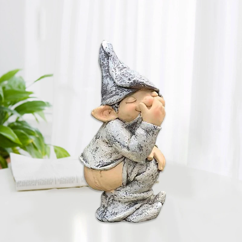 Забавный эльф из смолы персонаж американской страны ландшафт вилла украшение