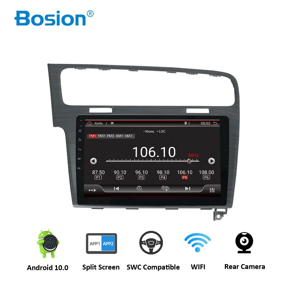 Автомобильный мультимедийный DVD плеер Bosion 10 1 дюйма Android GPS для Volkswagen Golf 7 2013 2014 2015