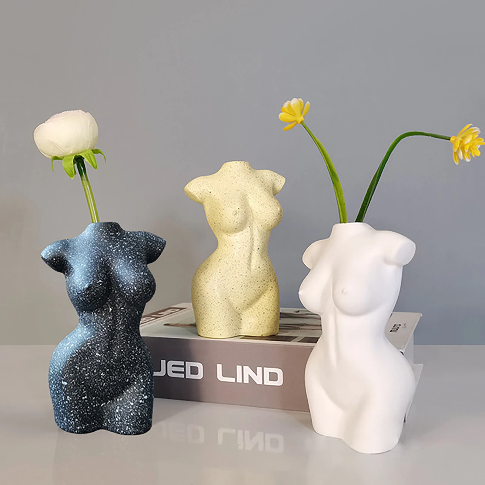 Mini Body Art Design Flower Pot Nude Female Sculpture Vase Creative Plant Planting Machine Home Gas Modern Decor | Дом и сад