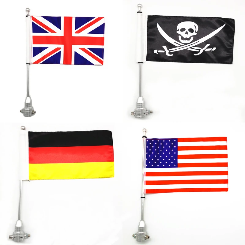 

Motorcycle Rear Side Mount Luggage Rack Vertical Pirate Flag Pole for Harley Sportster XL883 XL1200 Touring Road King Glide FLHT