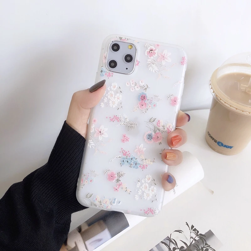 3D Relief Flower Cover Capa For Samsung Galaxy A51 A71 S20 A10 A20 A30 A50 A60 A70 A80 A90 Note 10 S10 Plus S10Plus Soft Case | Мобильные