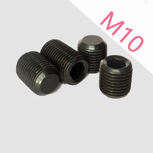 

20pcs M10 allen set screws inner hex socket 1mm/1.25mm fine pitch thread bolts flat ends male screw carbon steel 8mm-30mm length