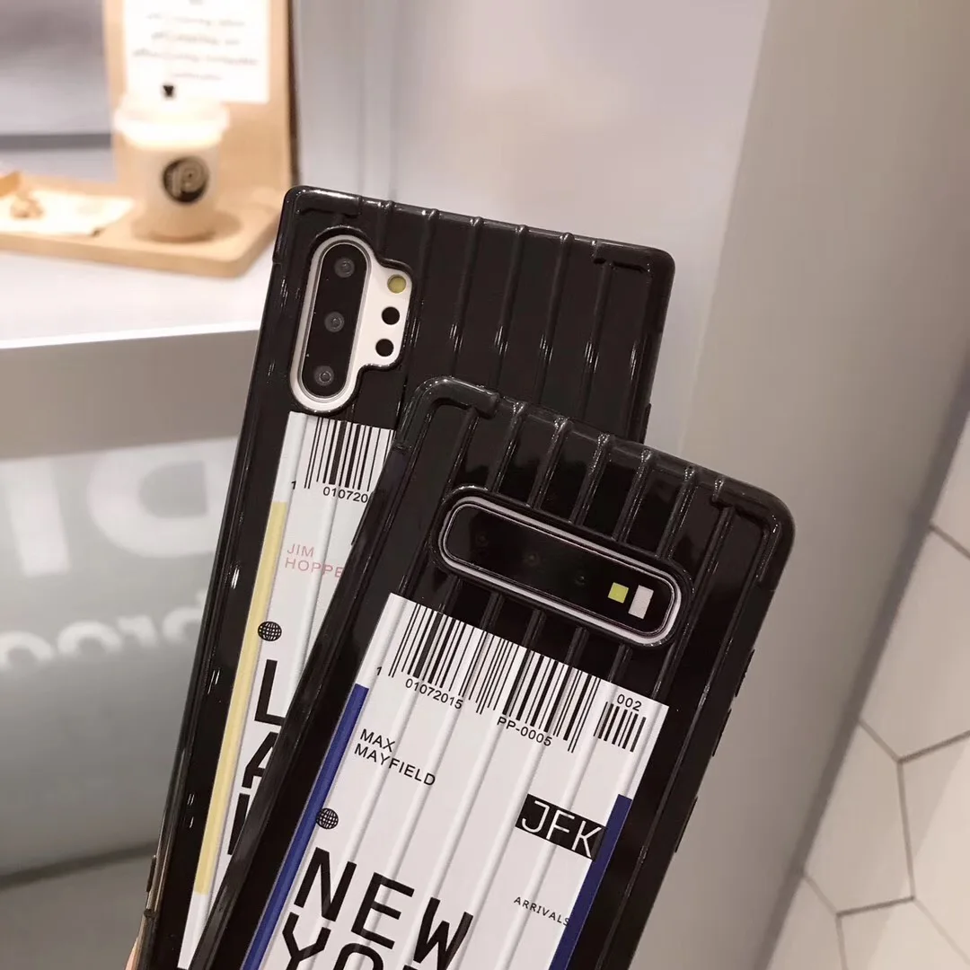 Нью-Йорк Лос-Анджелеса авиабилетов 3D багажник чехол для samsung Galaxy S8 S9 S10 Plus Note 9 10